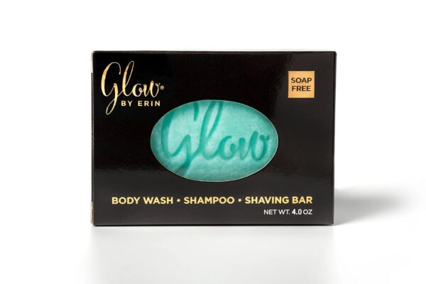 Glow by Erin 3-in-1 "Soap Free" Shampoo. Body Wash/ Shave Bar - Cucumber Melon Scent